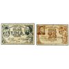 lote 2 billetes 25 Céntimos y 1 Peseta. - HIJAR. COLECTIVIDAD OBRERA (Teruel). - Mont. 760A/B. MBC/M
