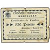 0,50 Pesetas. - Junio 1937. - C.M. MONTALBÁN (Teruel). - (Roturas y manchitas). Mont-941A. (MBC-). -