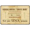 Image 1 : Val per 1 Pesseta. - S/F. - SINDICAT AGRICOL ´CARLES MARX´ FONOLLOSA. - Con sello de garantia. Rarís