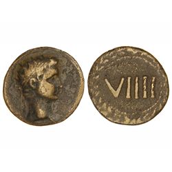 Ficha. - Anv.: Cabeza de Augusto a derecha. Rev.: VIIII. 4,69 grs. Br. MBC. - -