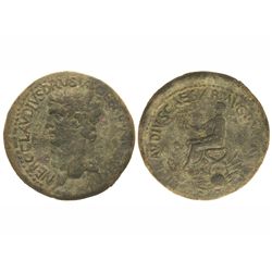 Sestercio. - 41-42 d.C. - NERÓN DRUSO. - Acuñación de Claudio. - Anv.: NERO CLAVDIVS DRVSVS GERMANI(