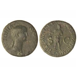 Dupondio. - Acuñada el 41-42 d.C. - ANTONIA. - Anv.: ANTONIA AVGVSTA. Busto descubierto a derecha. R