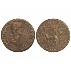 Sestercio. - 37-41 d.C. - AGRIPINA MADRE. - Acuñación de Calígula. - Anv.: AGRIPPINA M. F. MAT. C. C