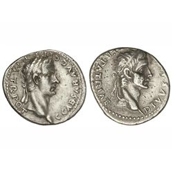 Denario. - Acuñada el 37 d.C. - CALÍGULA Y AUGUSTO. - Anv.: C.CAESAR AVG. GERM. P. M. TR. POT. Cabez
