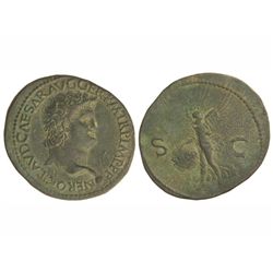 As. - 54-68 d.C. - NERÓN. - Anv.: NERO CLAVD. CAESAR AVG. GERM. P. M. TR. P. IMP. P. P. Cabeza descu