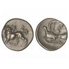 Image 1 : Hemidracma. - 360-330 a.C. - SIKYON. - Anv.: Quimera en pie a izquierda. Rev.: Paloma volando a izqu