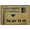 Image 1 : 50 Cèntims. - Aj. de PORTELLA. - Cartón. MUY RARO. AT-1971; T-2274. EBC+. - -