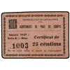 Image 1 : 25 Cèntims. - 1937. - Aj. de PRAT DEL COMPTE. - Cartón. MUY RARO. AT-1989; T-2292. EBC. - -