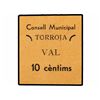 Image 1 : 10 Cèntims. - C.M. de TORROJA. - Cartón. MUY RARO. AT-2573; T-2990. EBC+. - -