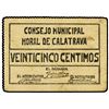 Image 1 : 25 Céntimos. - C.M. de MORAL DE CALATRAVA (Ciudad Real). - Cartón. RARO. Mont.-971A. MBC+. - -