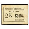 Image 1 : 25 Céntimos. - C.M. de CANALS (Valencia). - Cartón. MUY RARO. T-499. EBC-. - -