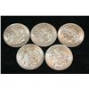 Image 1 : 1921 Silver Morgan one dollar, lot of 5