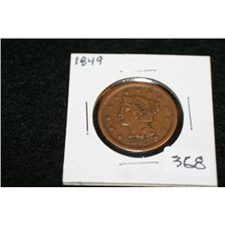 1849 Bust Liberty One Cent