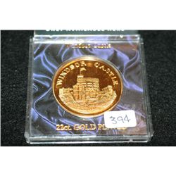 Tower Mint Windsor Castle 22ct. Gold plated Medallion