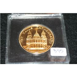 Tower Mint St. Pauls Cathedral 22ct. Gold plated Medallion
