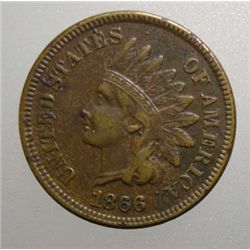 1866 INDIAN CENT XF ORIGINAL