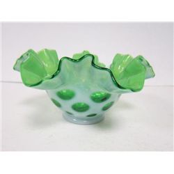 Fenton coin dot ruffled top bowl