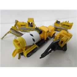 4 pc metal cement truck-bull dozer crane