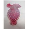 Image 1 : Cranberry opalescent hobnail small vase