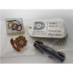 3 small lapel pins-USA