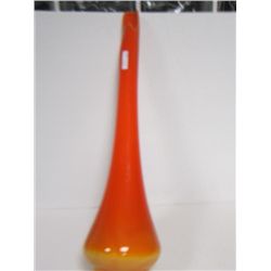 Extra tall orange to yellow glass vase