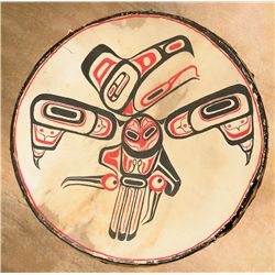 Kwakiutl Painted Drum, Early 1900s