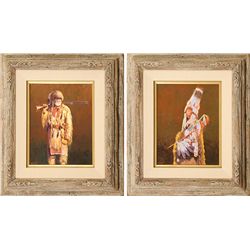 R. E. Pierce, two oils on board