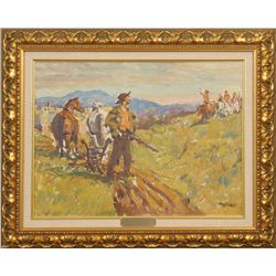 Frank Hoffman, oil on board