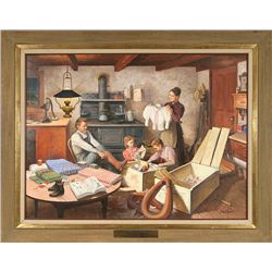 John Clymer, oil on board