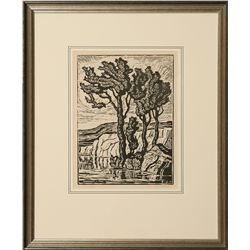 Birger Sandzen, linoleum cut