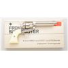 Image 1 : Frontier Six-Shooter replica model (non-gun)  of a Colt SAA revolver, nickel finish, faux  stag grip