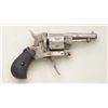 Image 2 : Diminutive folding trigger revolver, .22  cal., 1-3/4” octagon barrel, checkered hard  rubber grips,