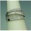Image 1 : Dazzling 14 karat white gold ladies ornate  design ring bead set with 35 round diamonds  weighing ap