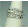 Image 2 : Dazzling 14 karat white gold ladies ornate  design ring bead set with 35 round diamonds  weighing ap