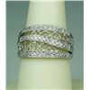 Image 3 : Dazzling 14 karat white gold ladies ornate  design ring bead set with 35 round diamonds  weighing ap