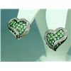 Image 2 : Gorgeous 10 karat yellow gold ladies designer  hear shape earrings fine set with a  combination roun