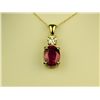Image 1 : Elegant 14 karat yellow gold ladies handmade  necklace fine set with an oval red Ruby  weighing 2.90