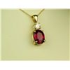 Image 2 : Elegant 14 karat yellow gold ladies handmade  necklace fine set with an oval red Ruby  weighing 2.90