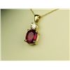 Image 3 : Elegant 14 karat yellow gold ladies handmade  necklace fine set with an oval red Ruby  weighing 2.90