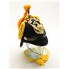 Image 1 : Finely made reproduction of an Indian Wars  era U.S. military parade soft helmet with  yellow braidi
