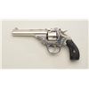 Image 2 : Iver-Johnson DA top break revolver, .32 cal.,  4” barrel, nickel finish, checkered black  hard rubbe