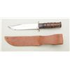 Image 2 : USMC marked KA-BAR fighting knife with  leather sheath in overall very good  condition; stacked leat