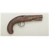 Image 1 : Relic condition percussion single shot  pistol, .45 caliber, 3-1/2” octagon barrel,  checkered wood 