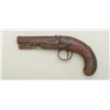 Image 2 : Relic condition percussion single shot  pistol, .45 caliber, 3-1/2” octagon barrel,  checkered wood 
