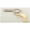 Image 2 : Highly decorated non-gun model of a Colt SAA  revolver, 4-3/4” barrel, nickel finish with  gold stra