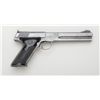 Image 1 : Colt Match Target semi-auto pistol, .22LR  cal., 6" barrel, blue finish, checkered thumb  rest black
