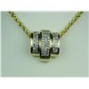 Image 1 : Very high quality 14 karat yellow gold ladies  custom made necklace invisible set with 72  princess 