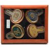Image 1 : Lot of four Prussian War Epaulets in a glass  and wood display case; each different and  each in goo