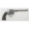 Image 1 : Colt New Police DA revolver, .32 cal., 6"  barrel, blue finish, checkered hard rubber  grips, #49074