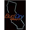 Image 1 : California Bud Dry neon beer sign approx. 31”  x 22” and outlined shape of California in  design; ve